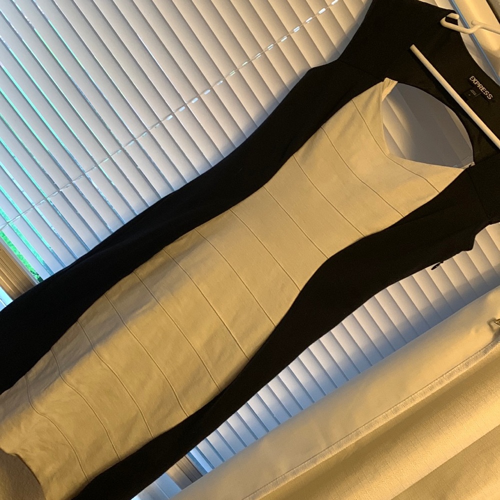 Black and white silhouette dress